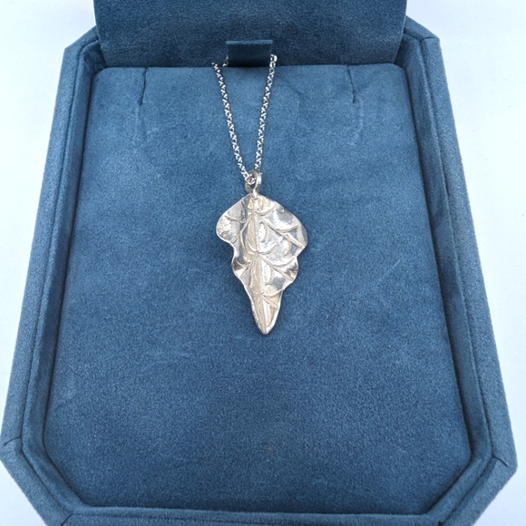 Handmade Silver Leaf Necklace - Picture 1 of 4